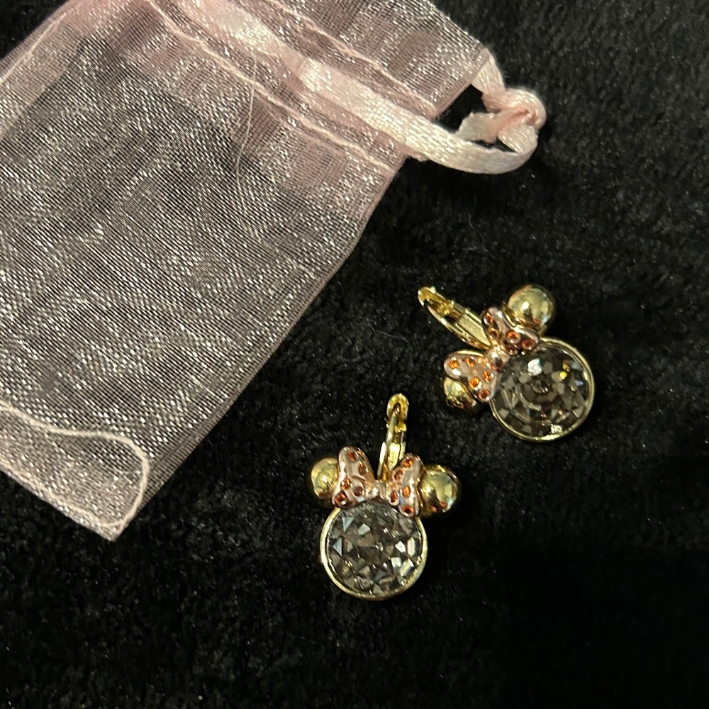 Kate Spade Gold and Crystal Minnie Mouse Earrings